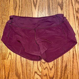 Lululemon Speed Up 2.5 inch maroon shorts